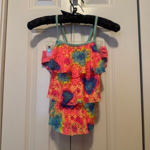 Wonder Nation Coral Ruffle Tankini Set – Girls Size M (7/8)